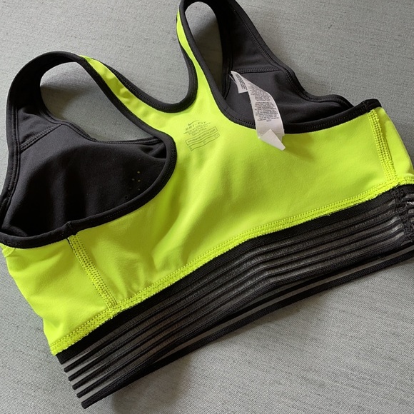 Nike Dri-fit Sports Bra -black Neon yellow/green S - Picture 8 of 9
